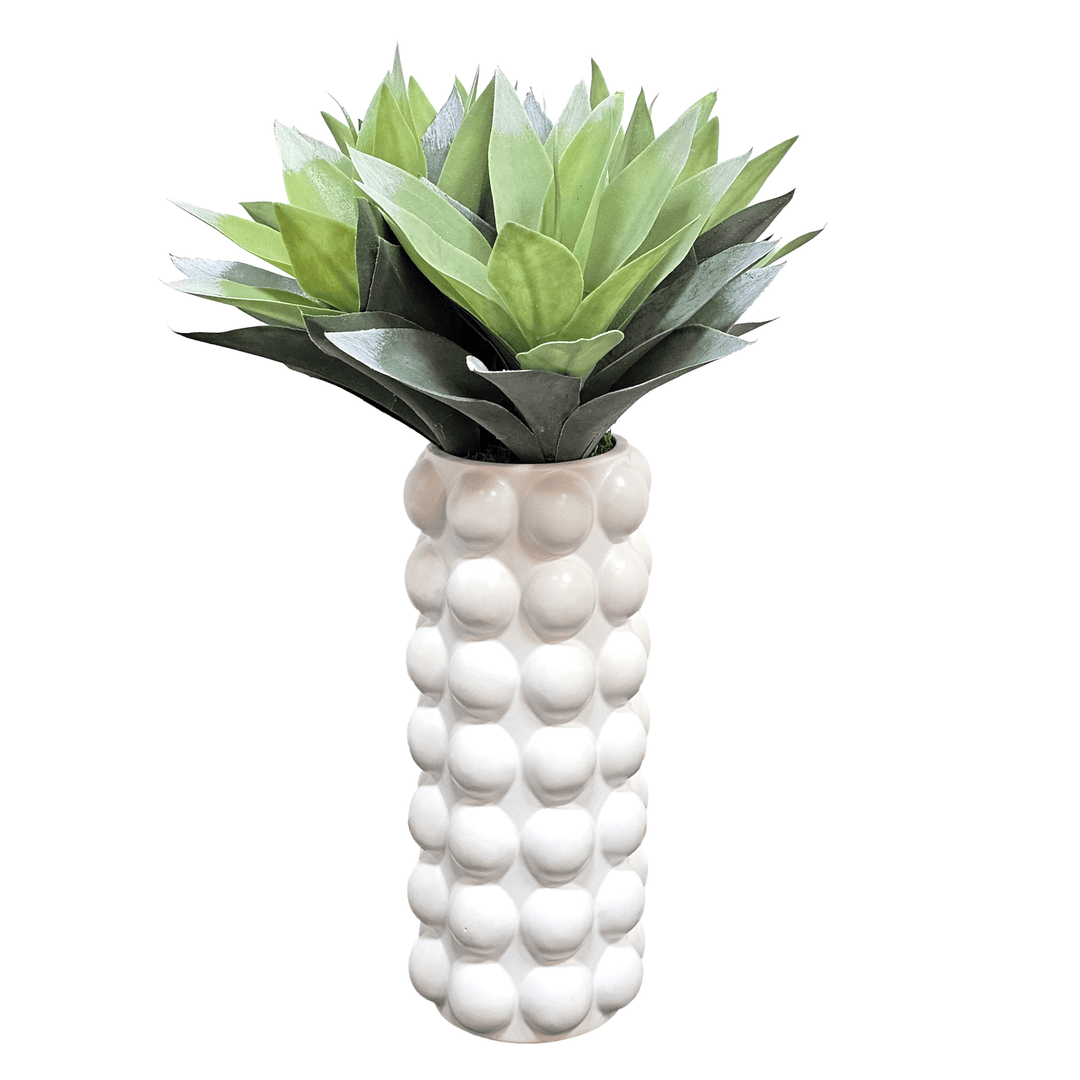 Agave in Textured Dot Cylinder Ceramic 19.5"H - LDF Silk