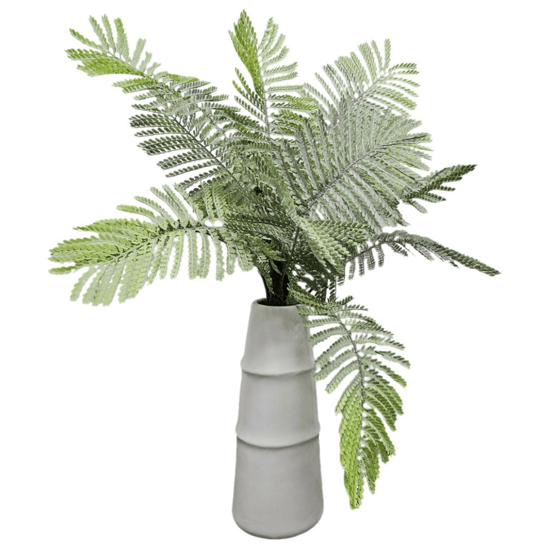 Delonix Regia Foliage in White Ceramic Vase 40"H - LDF Silk
