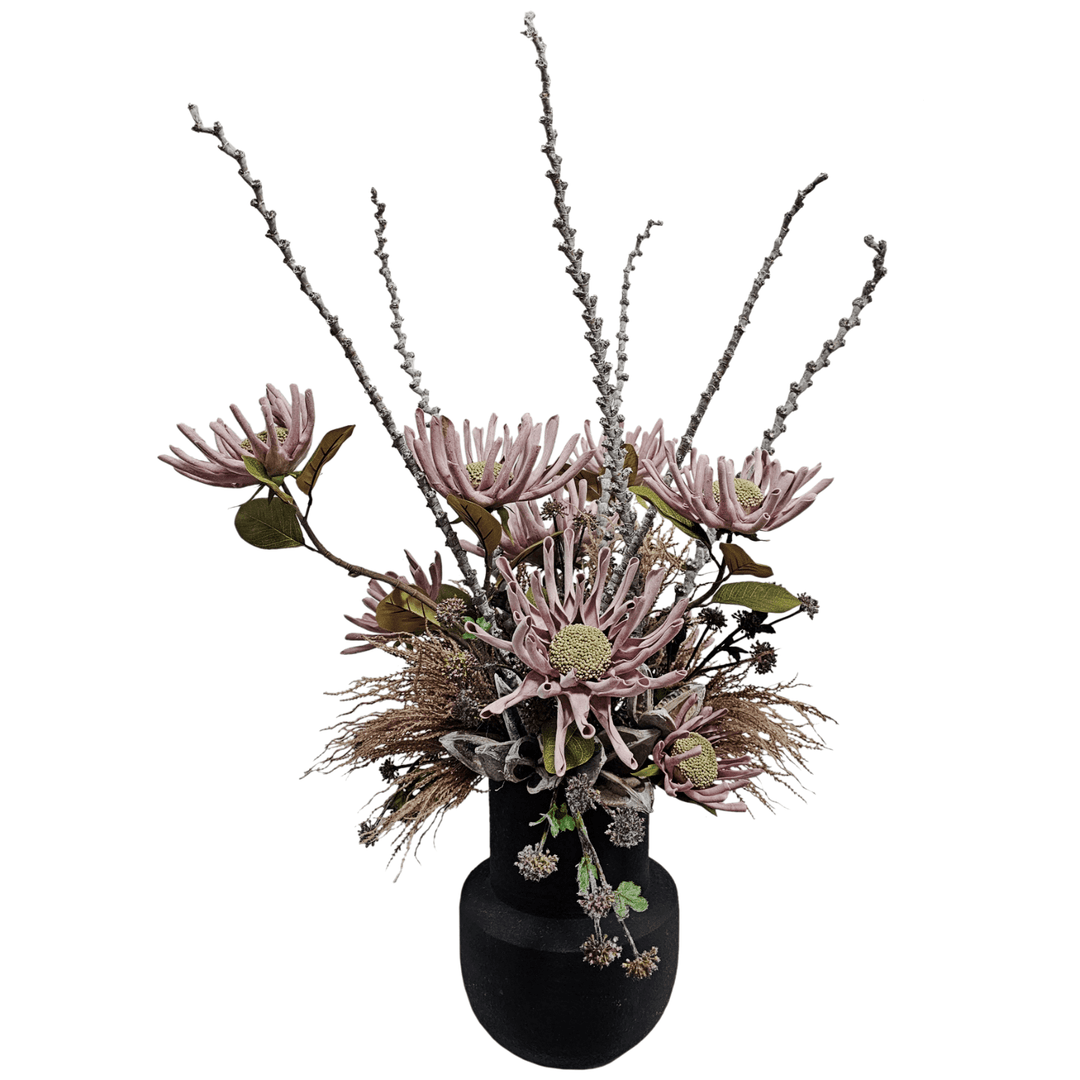 Foam Flowers, Branches, Sora Pods, Pampas Grass and Allium in Ceramic FH: 53" - LDF Silk