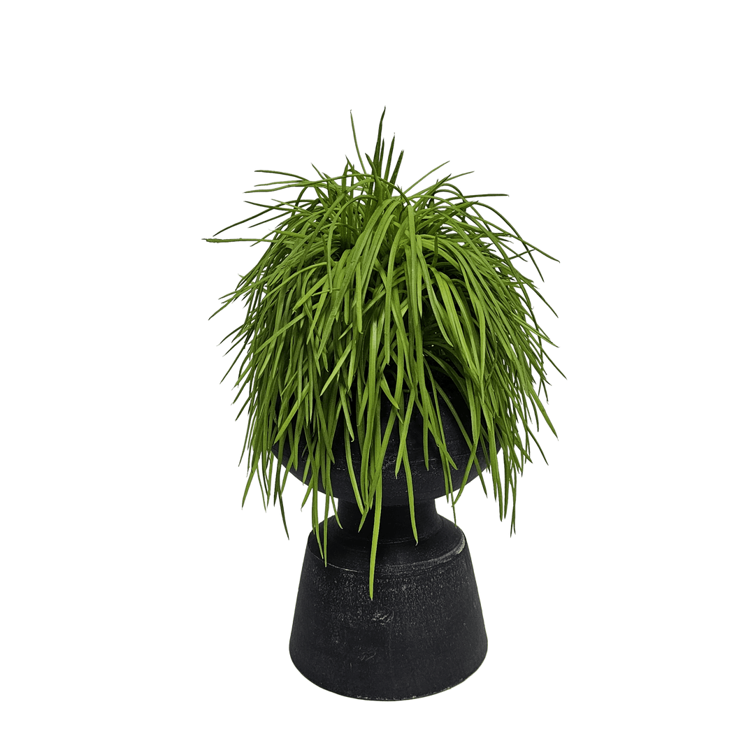 Grass Bush in Clay Vase. 13.5"H - LDF SilkArtificial Flora