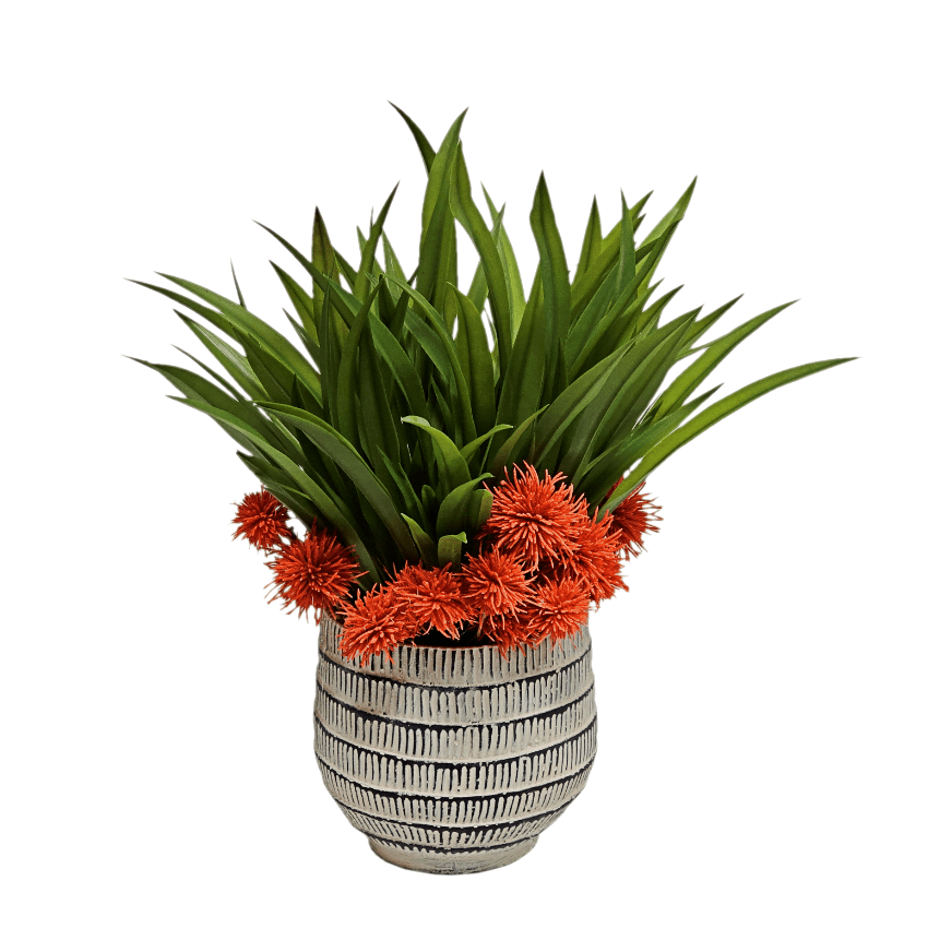 Grass with Allium in Ceramic FH: 15" - LDF Silk