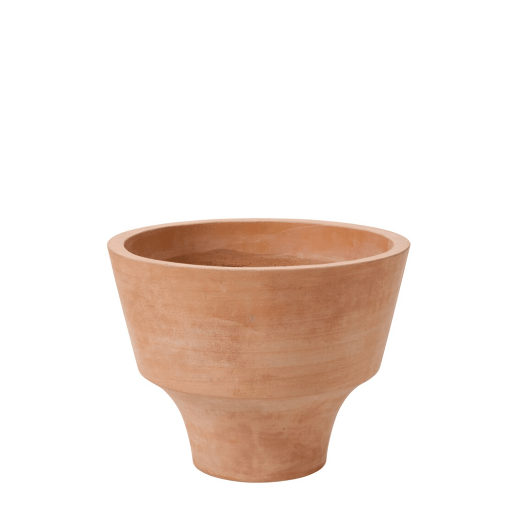 Outdoor Low Terra Cotta Tapered Planter 16"H - LDF Silk