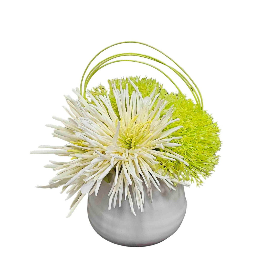 Spider Mum with Yarrow and Ting in Ceramic. 6"H - LDF Silk