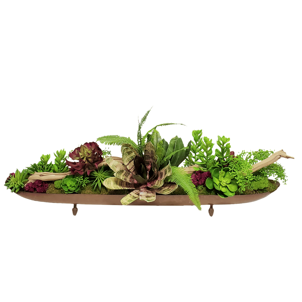 Succulents with Ferns and Sedum, Manzanita Branches in Container FD: 13"H x 36"W - LDF Silk