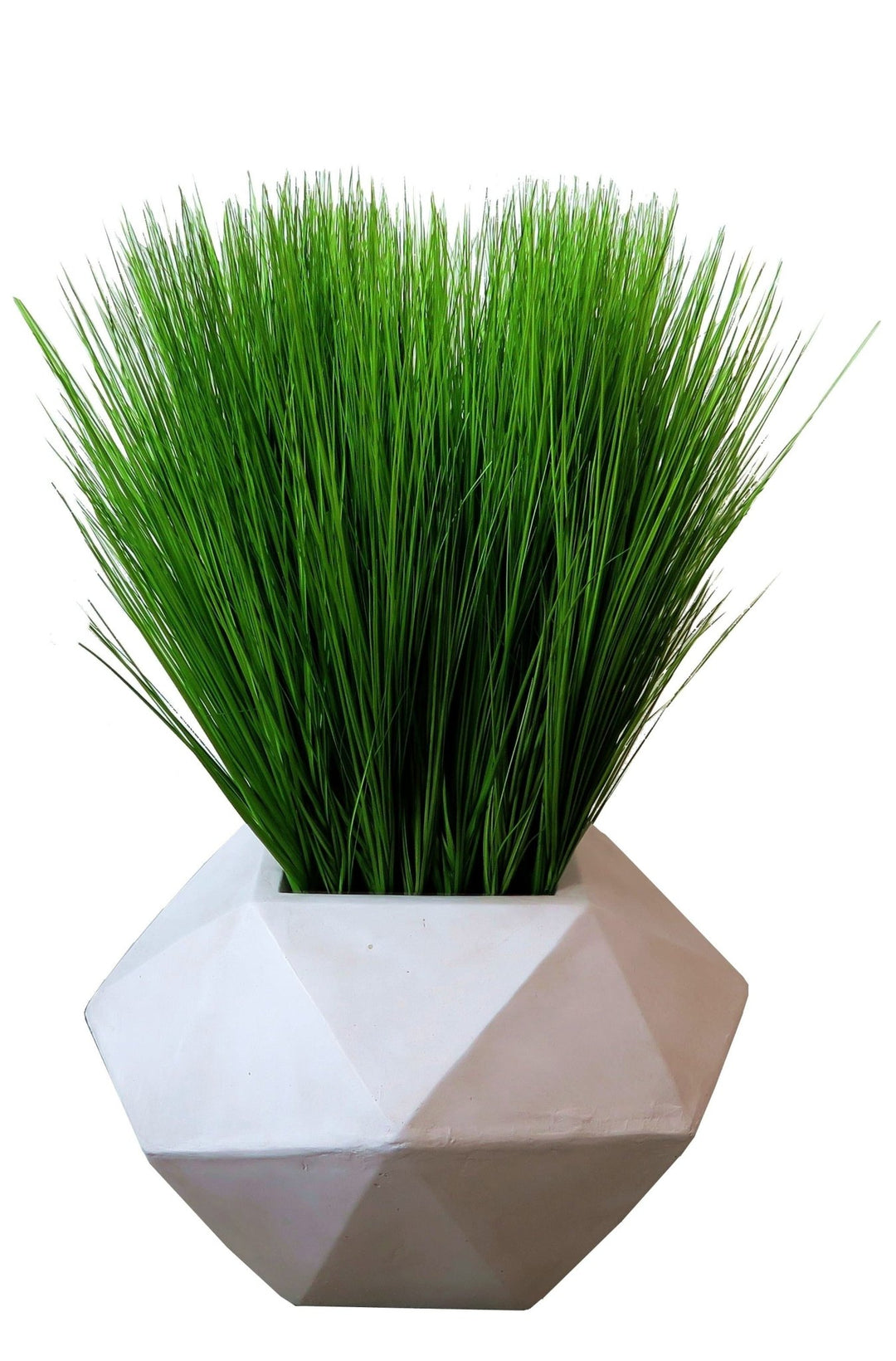 Bright PVC Grass in Geometric Planter - LDF Silkplants