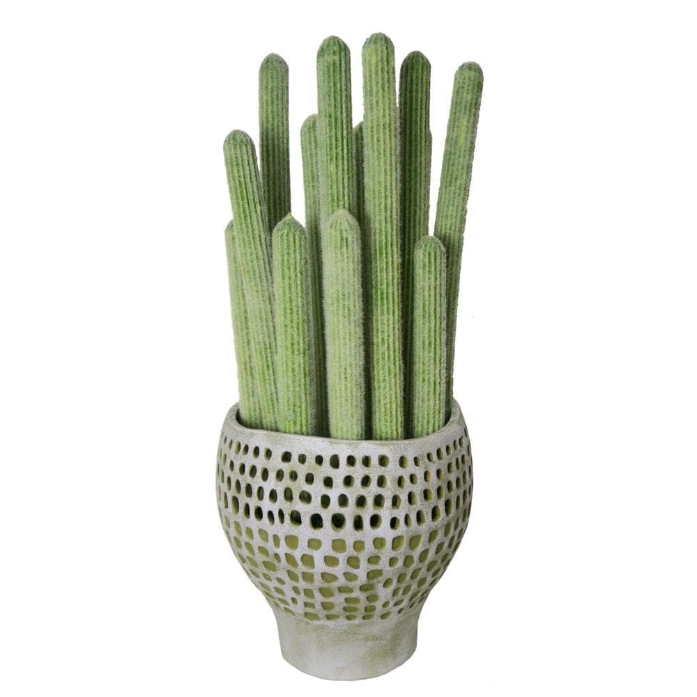 Column Cactus in Ceramic Container with Decorative Holes - LDF SilkSucculent