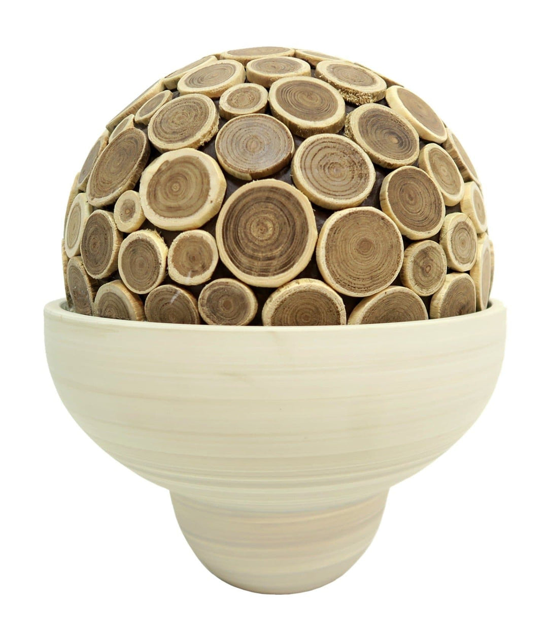 Sliced Wood Sphere in Ceramic