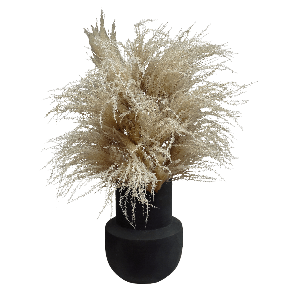 Mixed Natural and Faux Pampas Grasses in Ceramic 44"H - LDF Silk