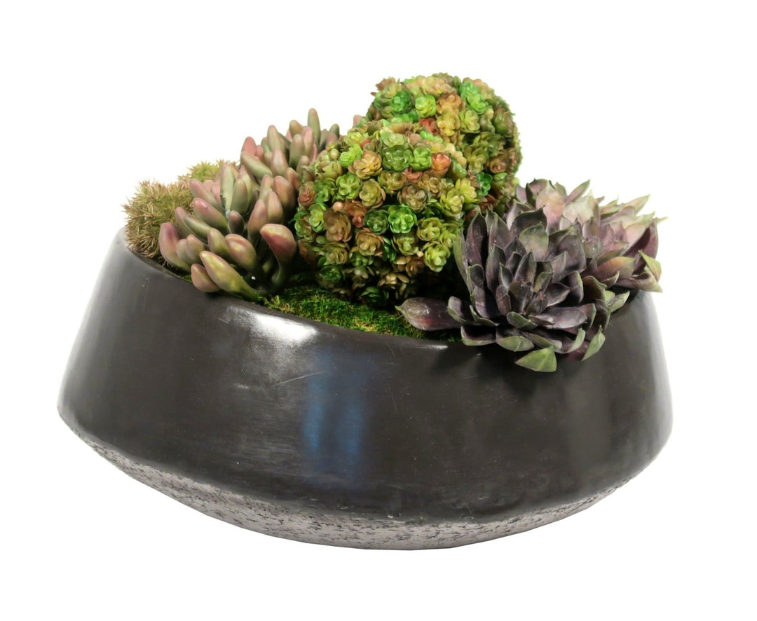 Mixed Succulents in Ceramic 10"H - LDF SilkSucculent