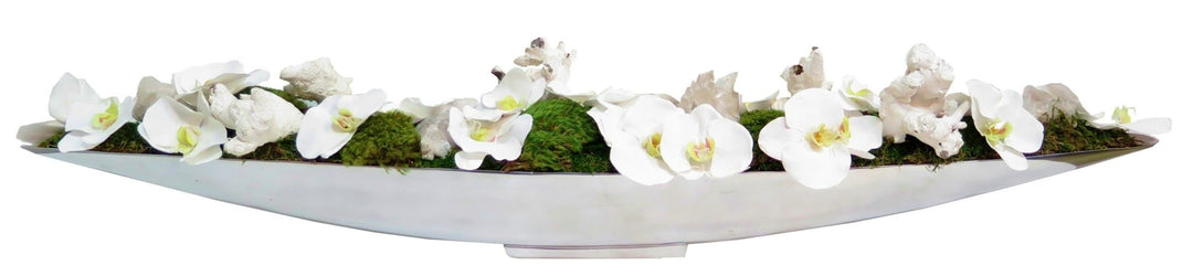 Orchids with Crystals and Grapewood in Tray - LDF SilkFlorals