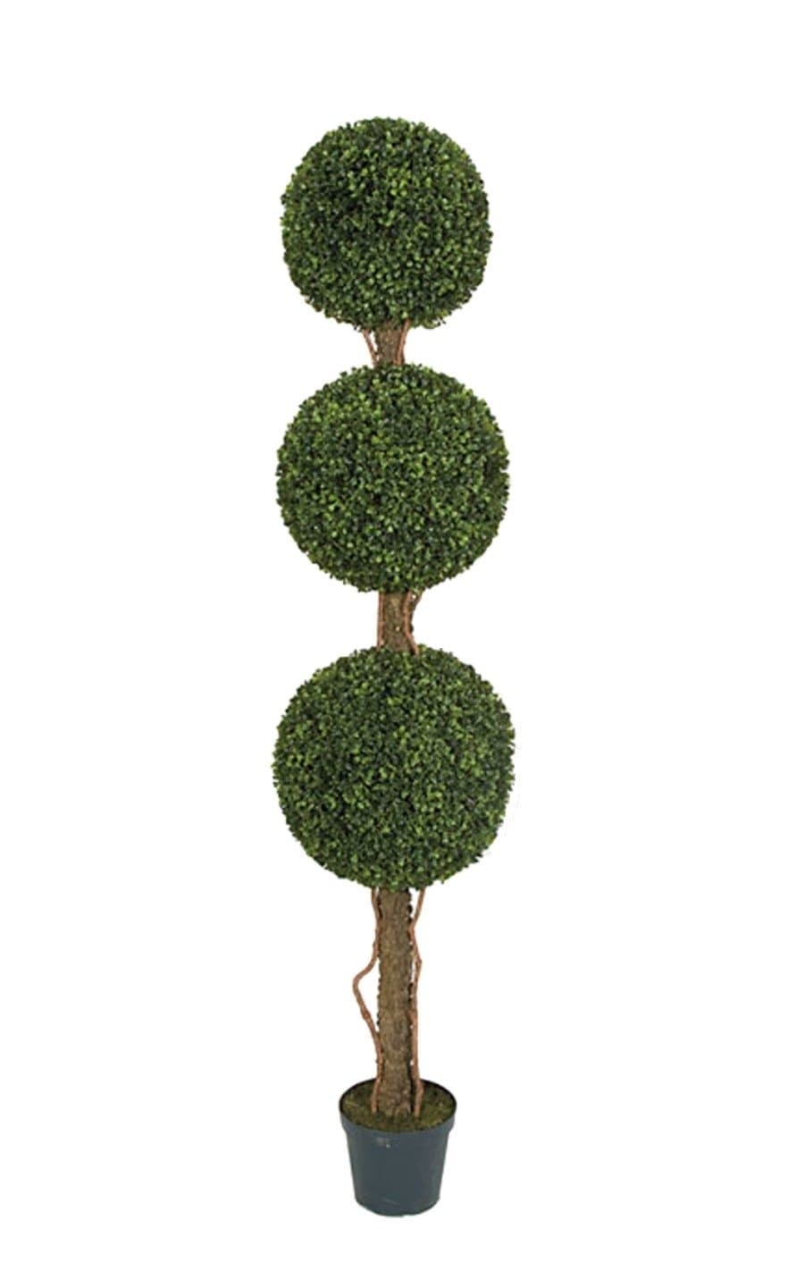 UV Protected Outdoor Triple Boxwood Ball Topiary