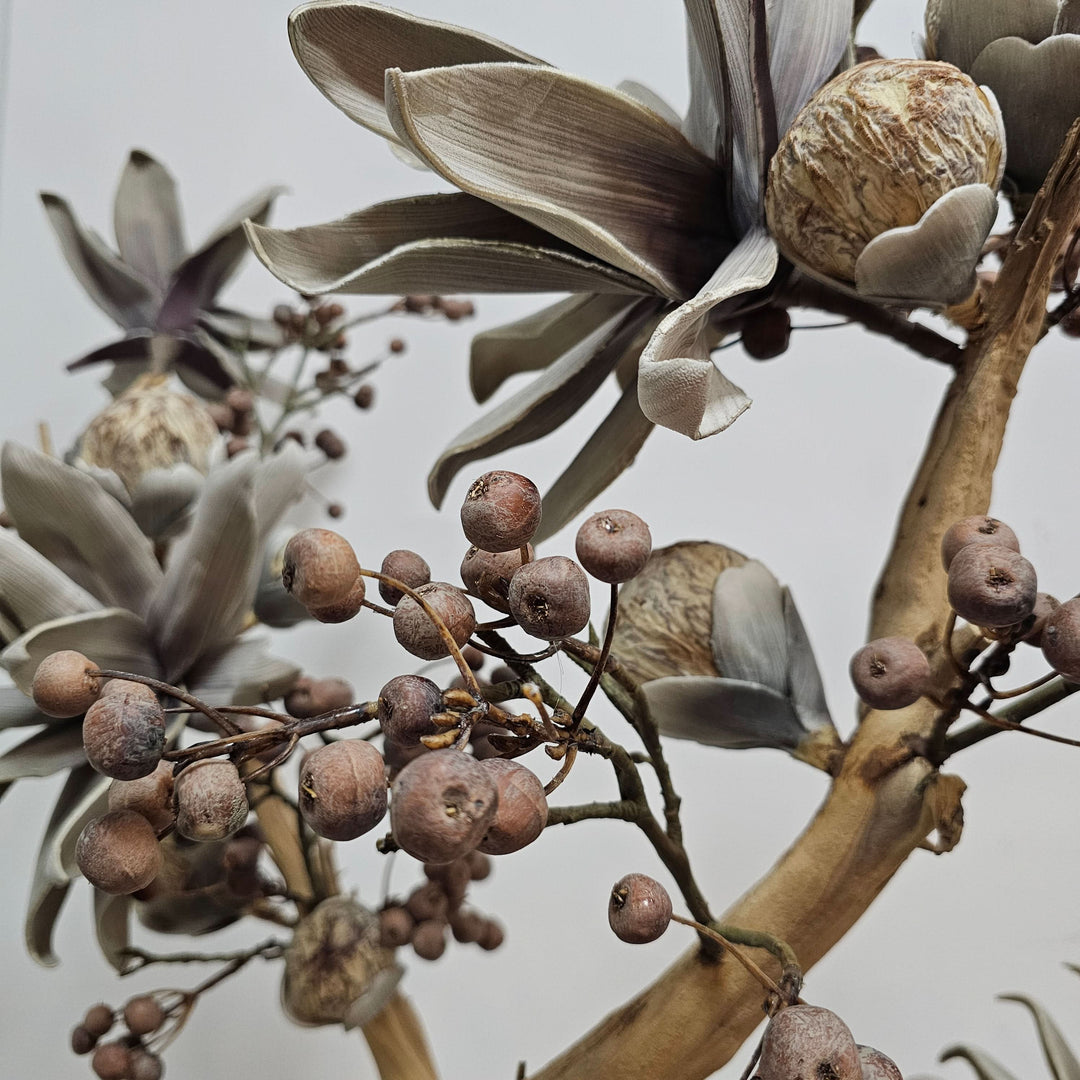 Ghost Wood with Berry Pick and Bloom Tower and Foam Flower 47"H X 42"W X 23"D
