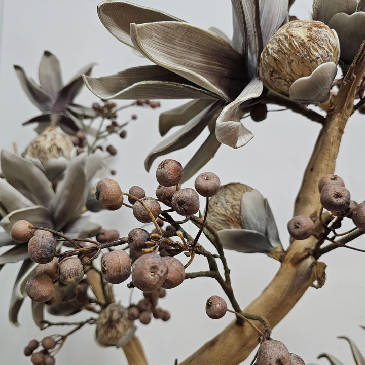 Ghost Wood with Berry Pick and Bloom Tower and Foam Flower 47"H X 42"W X 23"D