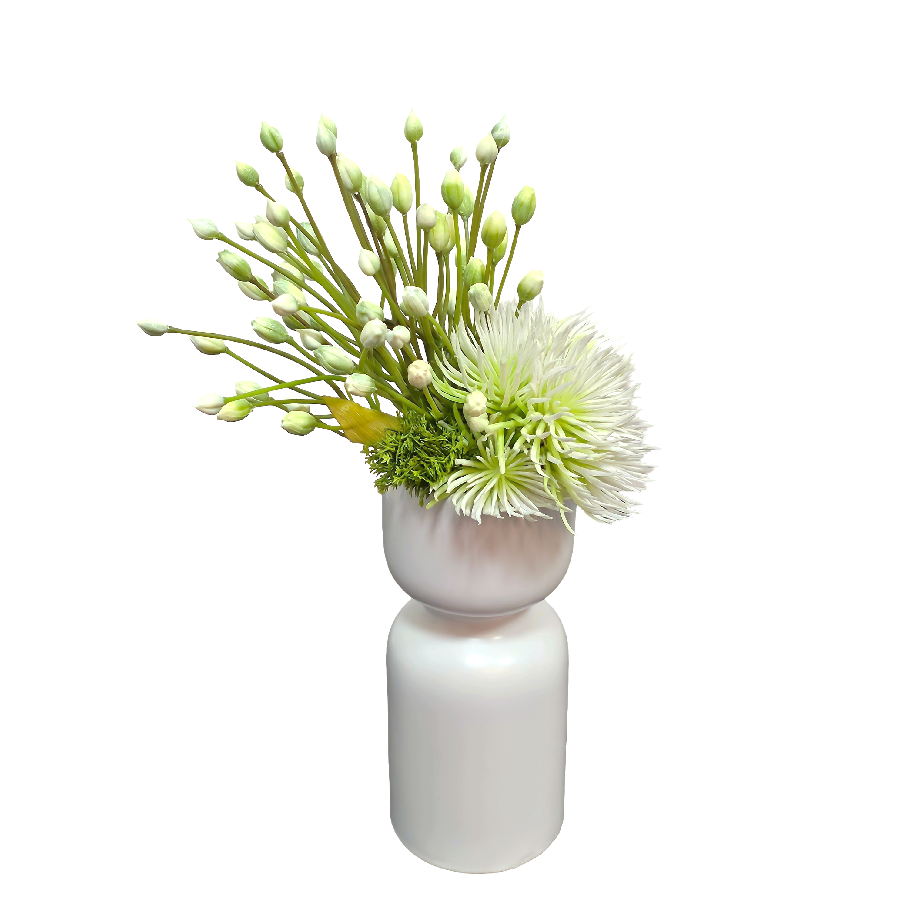 Agapanthus with Thistle in Ceramic Vase 13