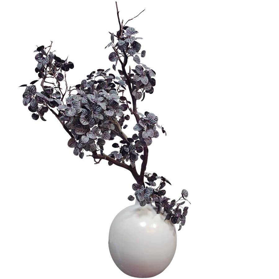 Peperomia on Manzanita Branch in Ceramic 56"H x 34"W x 35"D