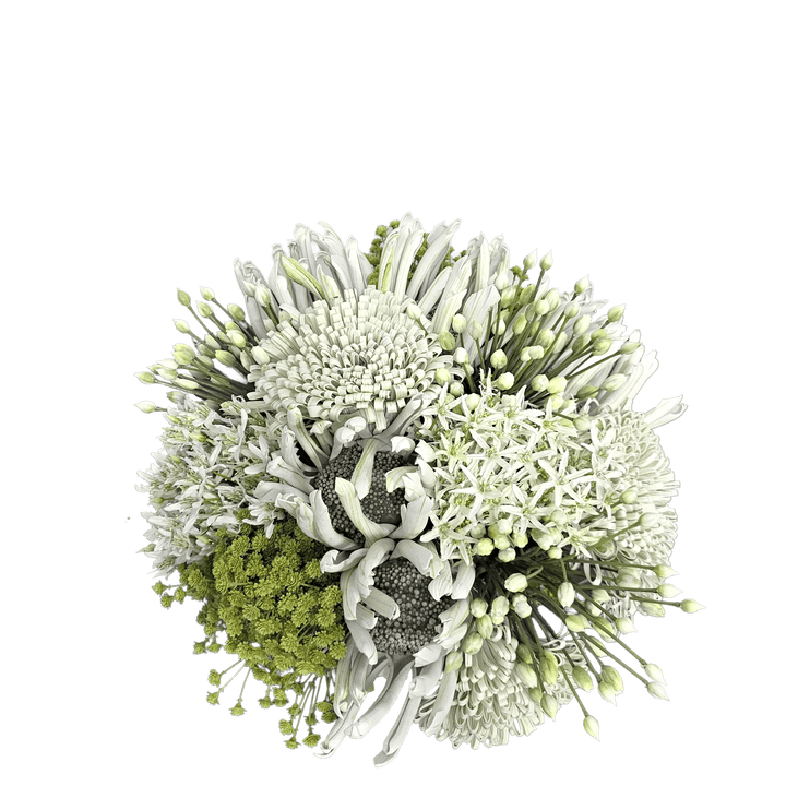 Agapanthus, Baby's Breath, Sunflowers in Ceramic 14"H - LDF Silk