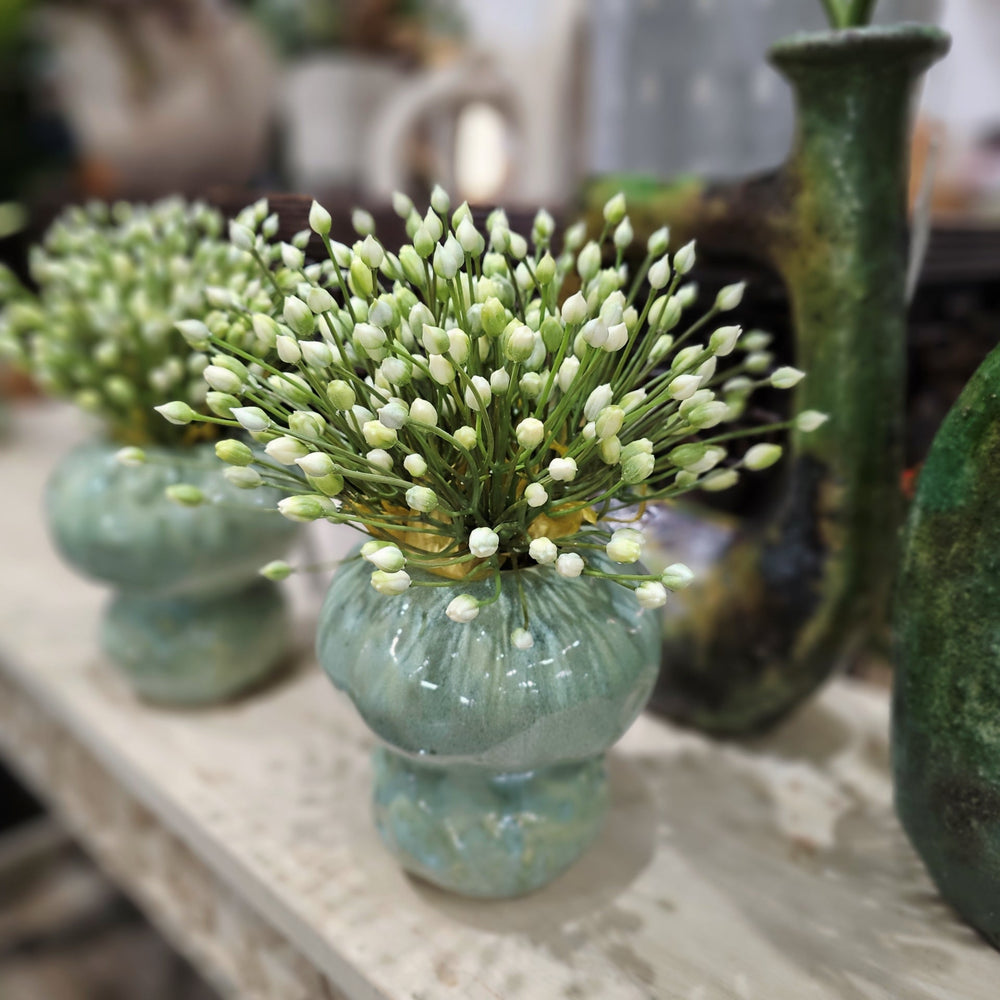 Agapanthus in Ceramic Vase 12.5"H - LDF Silk