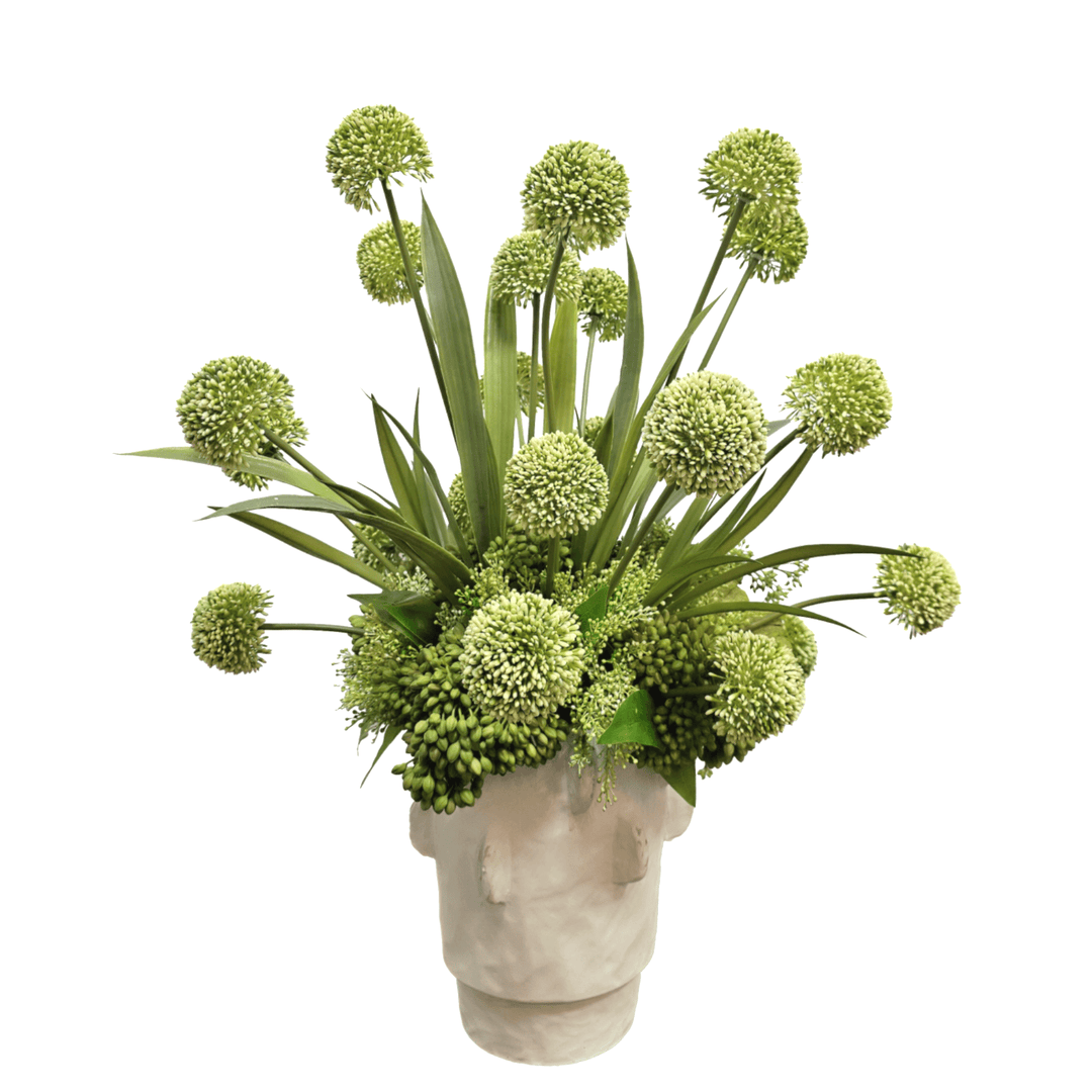 Allium and Sedum in Decorative Ceramic 25"H - LDF Silk