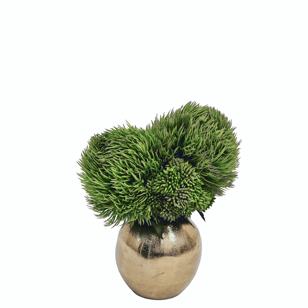 Dinathus and Seeded Spray in Ball Bud Vase 6.5 "H x 6"W x 4.5"D - LDF Silk