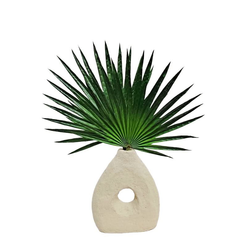 Fan Palm Leaves in Paper Mache Vase 24.5"H X 20.5"W X 4.5"D - LDF Silk