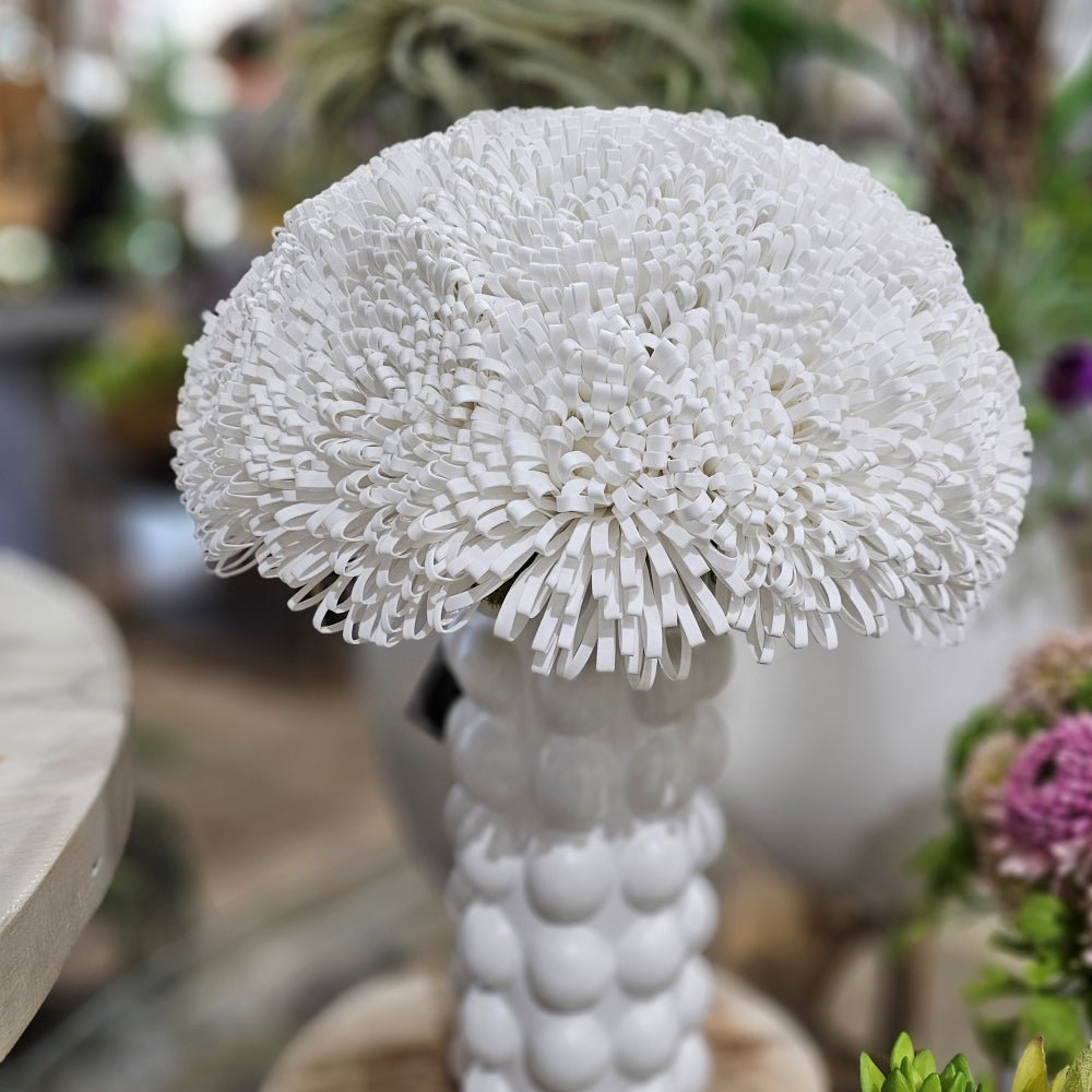 Foam Flower in Dimensional Ceramic Cylinder. FH: 19"H - LDF SilkArtificial Flora