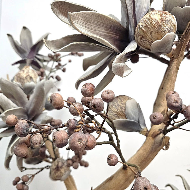 Ghost Wood with Berry Pick and Bloom Tower and Foam Flower 47"H X 42"W X 23"D - LDF Silk