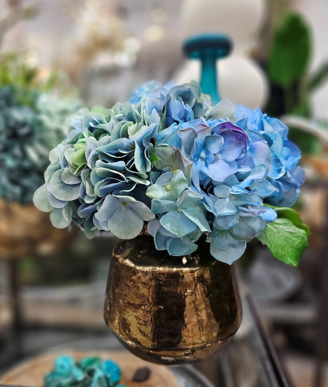 Hydrangeas and Berries in Ceramic FH: 12" - LDF Silk