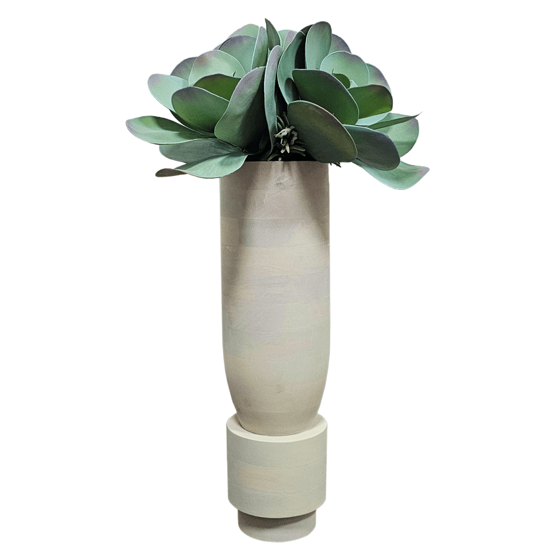 Kalanchoe in Washed Wood Vase. FH: 31"H - LDF Silk