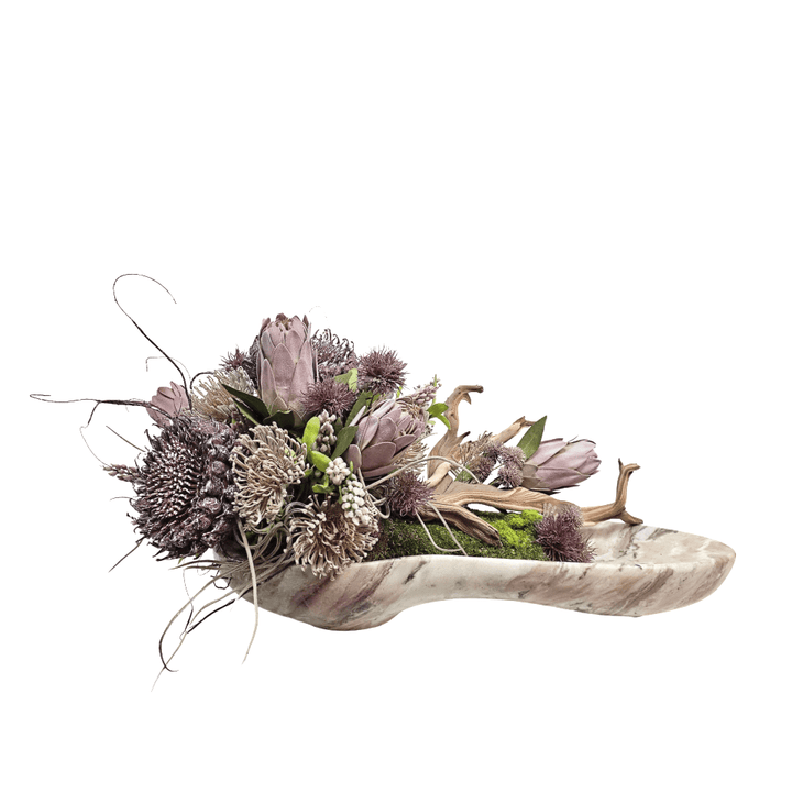 Manzanita with Sunflowers. Tillandsia, Protea Buch, Spikey Balls with Thistle and Berry Spray 72"H X 48"W X 30"D - LDF Silk