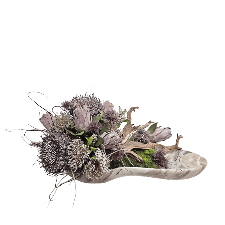 Manzanita with Sunflowers. Tillandsia, Protea Buch, Spikey Balls with Thistle and Berry Spray 72"H X 48"W X 30"D - LDF Silk