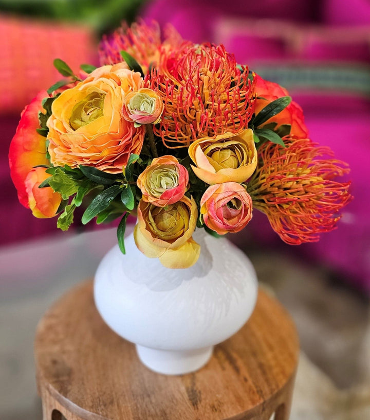 Mixed Florals in Ceramic. FH: 13"H - LDF Silk