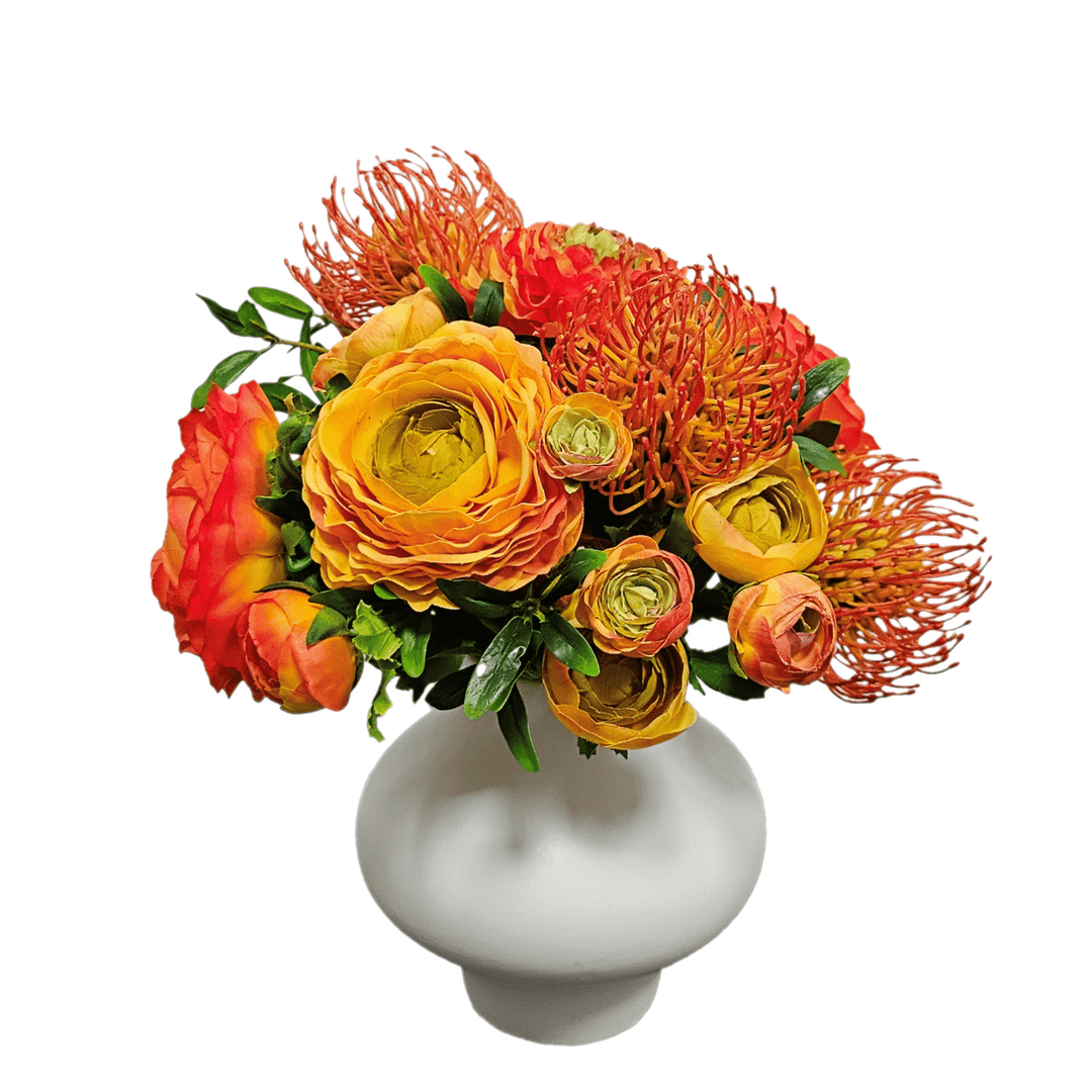 Mixed Florals in Ceramic. FH: 13"H - LDF Silk