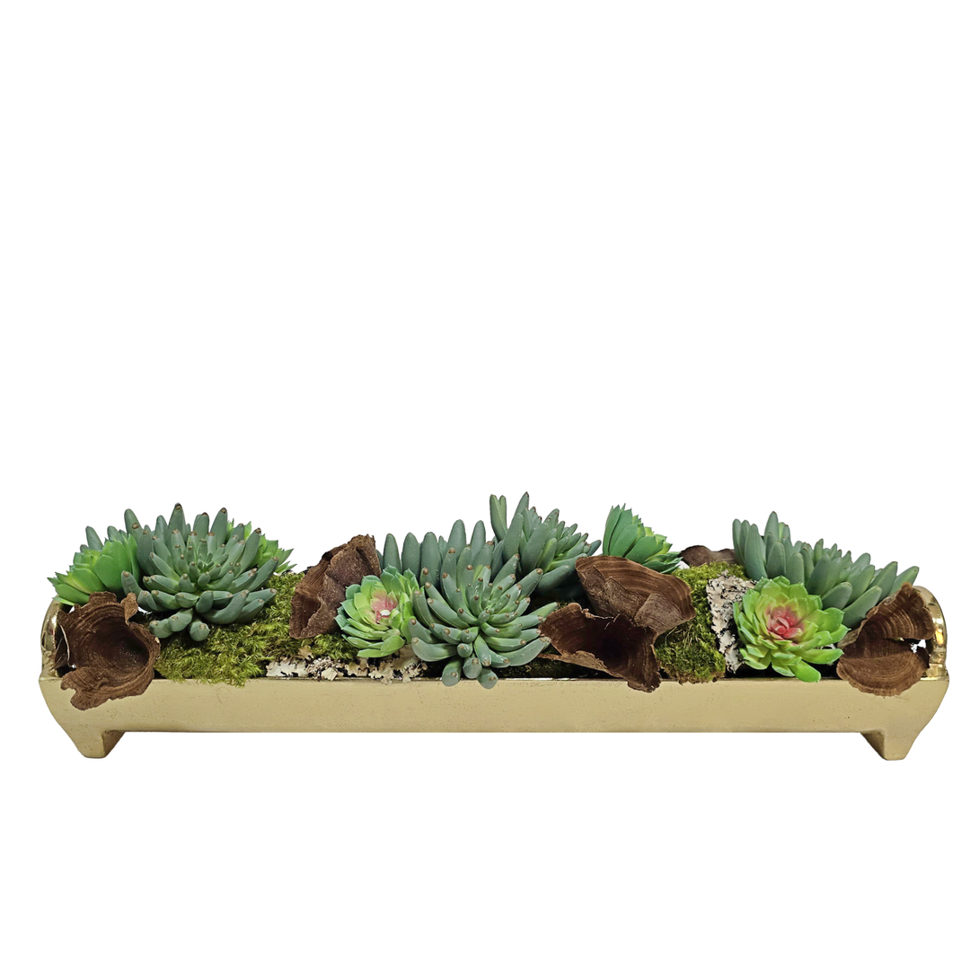 Mixed Succulents and Calice 7"H - LDF Silk
