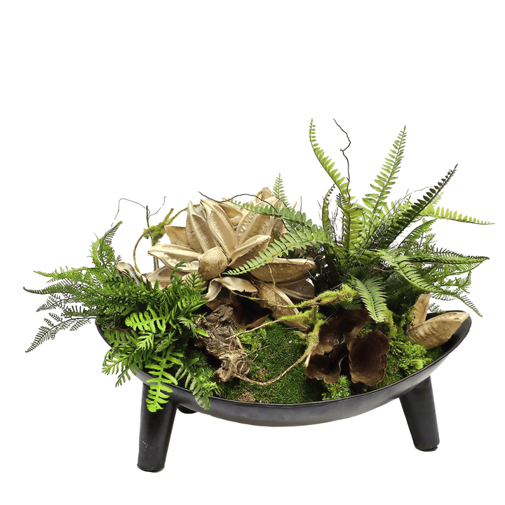 Petrified Wood, Pod Cluster, Ferns, and Calice 22"H - LDF Silk
