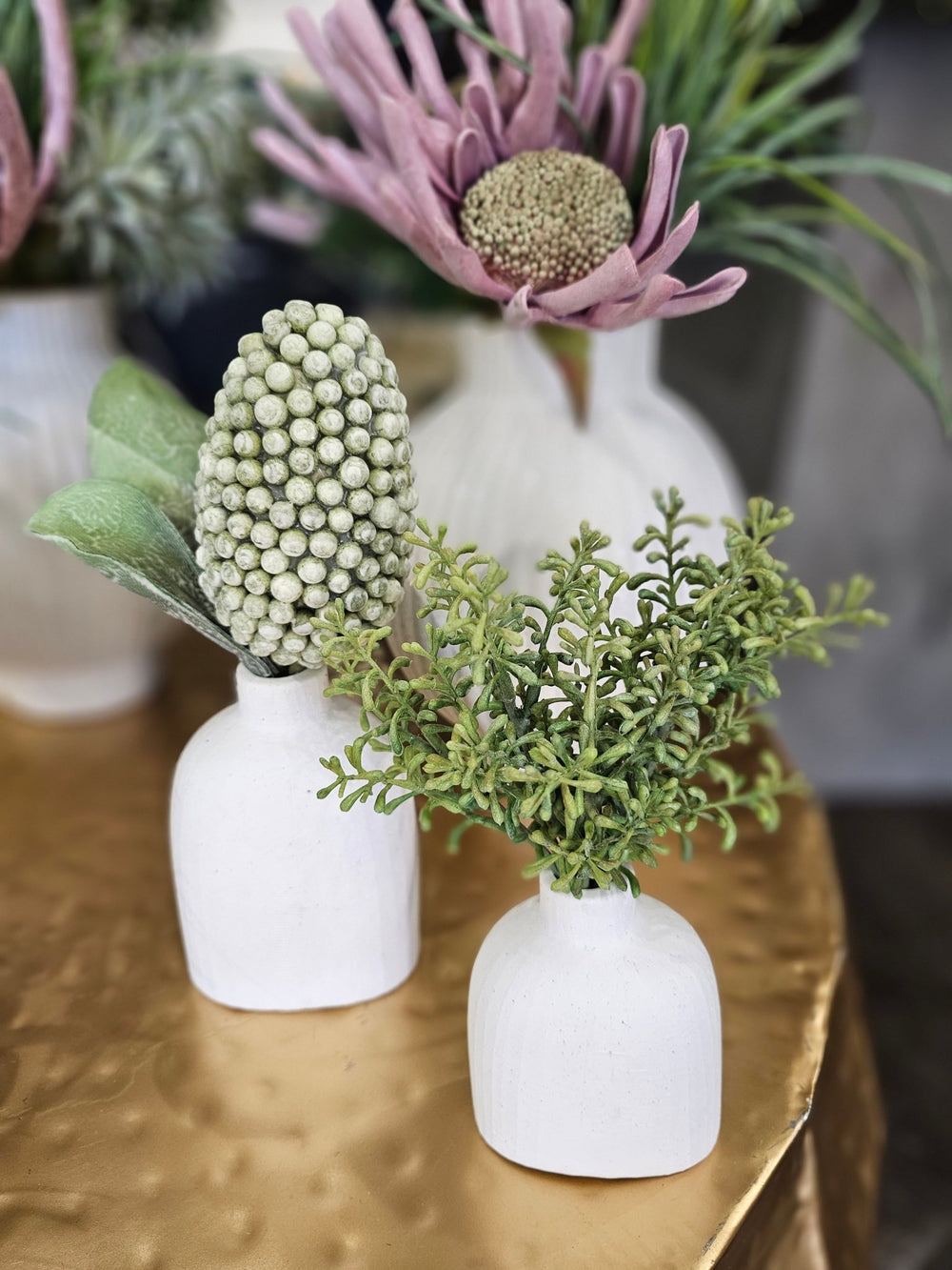 Pod with Leaves in Vase Tall FH: 9" - LDF SilkArtificial Flora
