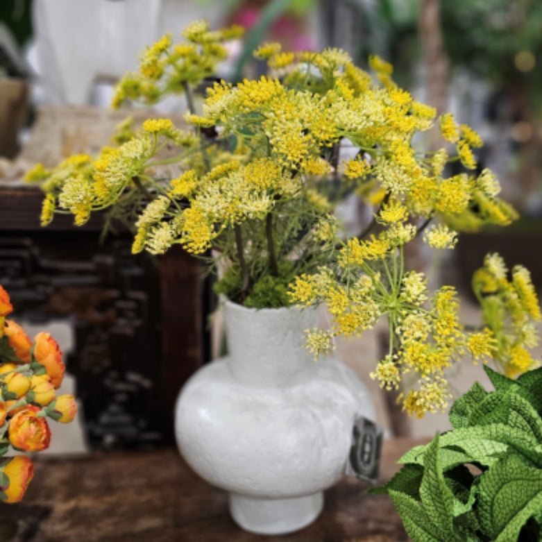 Queen Anne's Lace in Ceramic Gourde 23"H - LDF Silk