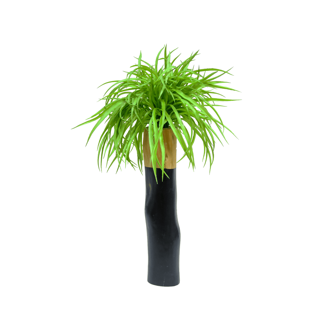 Rain Tree Grass in Slender Wooden Vase 22"H - LDF Silk