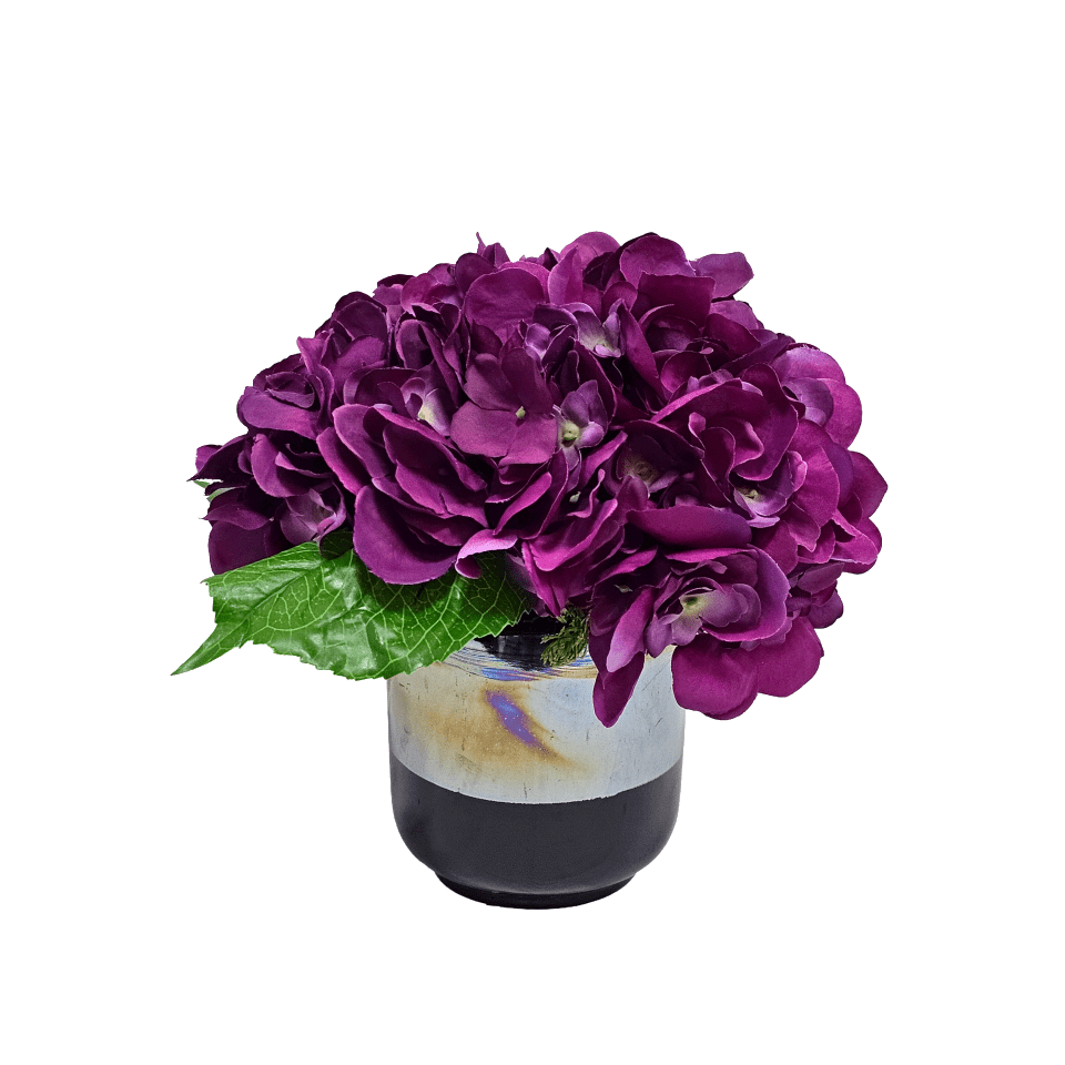 Real Touch Hydrangeas in Ceramic 9.5"H - LDF Silk