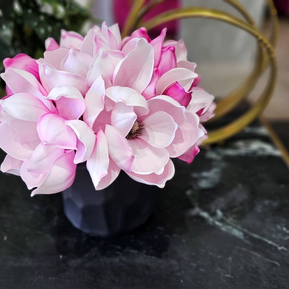 Real Touch Magnolias in Ceramic 11"H - LDF Silk