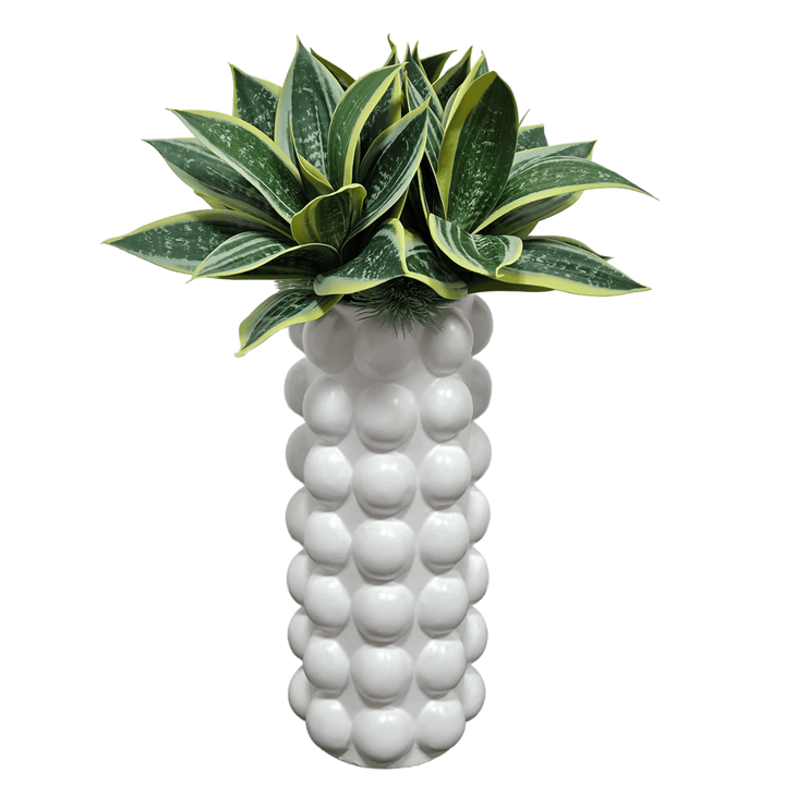 Sanseveria in Textured Ball Cylinder Vase. FH: 18" - LDF SilkArtificial Flora