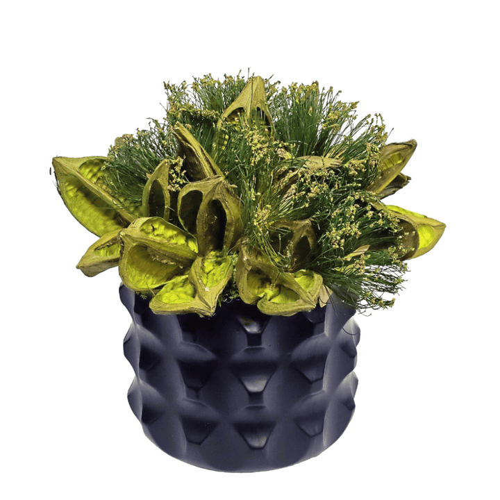 Sora Pods and Cypress Blooms in Textured Ceramic 13"H - LDF Silk