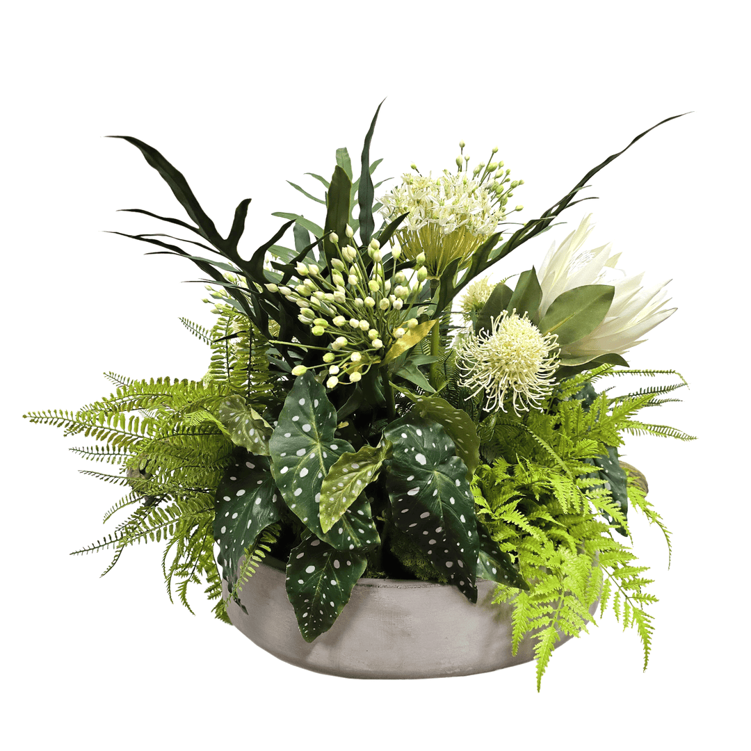 Specimen Jungle Vine with Protea, Allium and Ferns in Bowl 28"H - LDF Silk