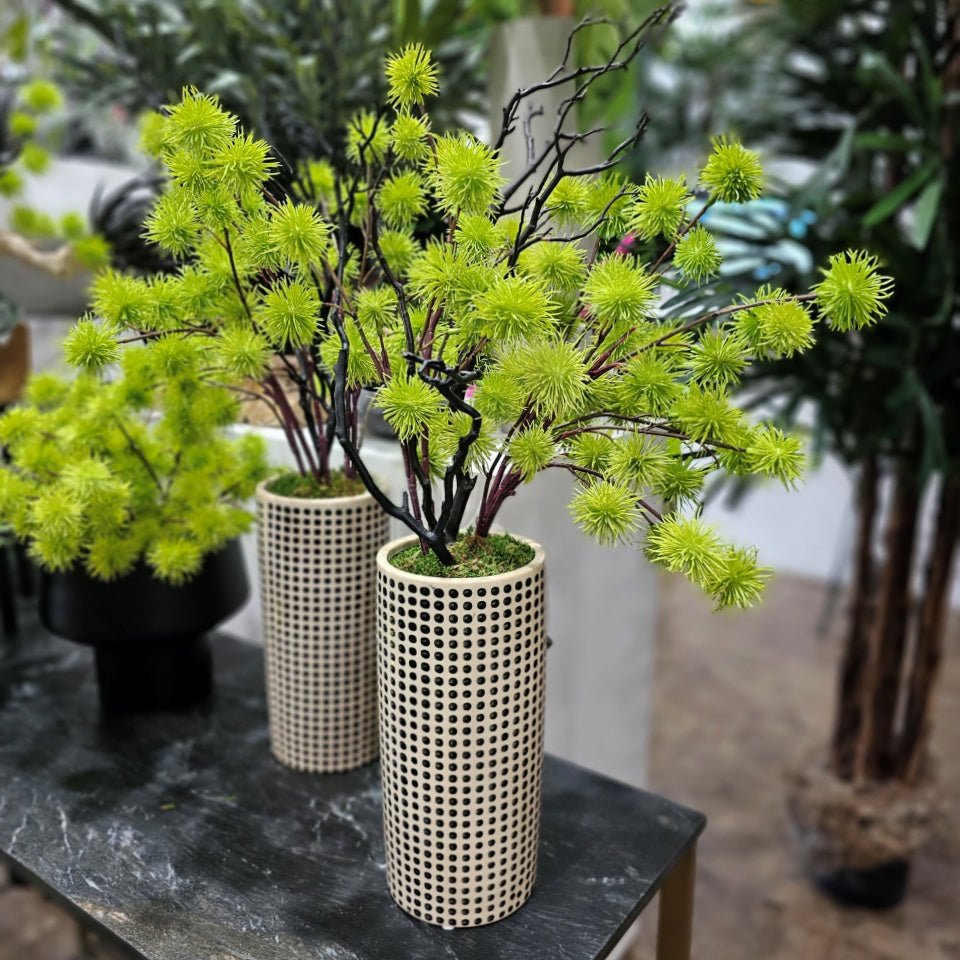Spikey Spheres with Manzanita Branches in Ceramic 27"H - LDF Silk