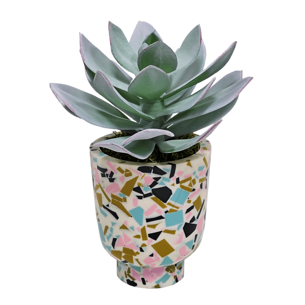 Succulent in Planter FH: 8"H - LDF Silk