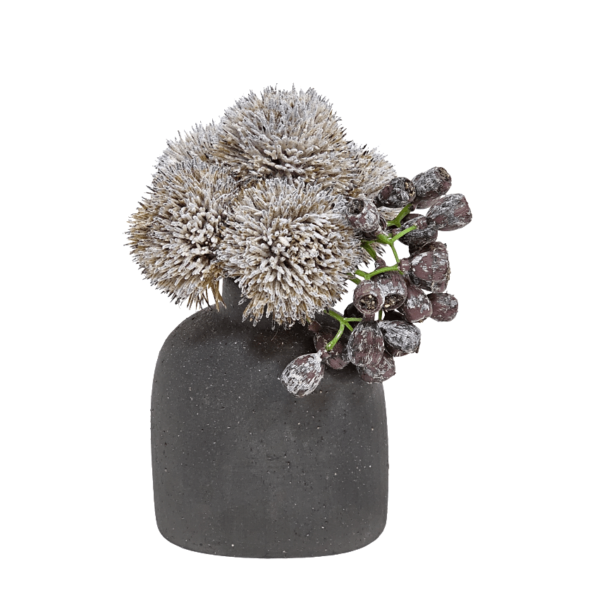 Thistle and Berries in Bud Vase 7.5"H - LDF Silk