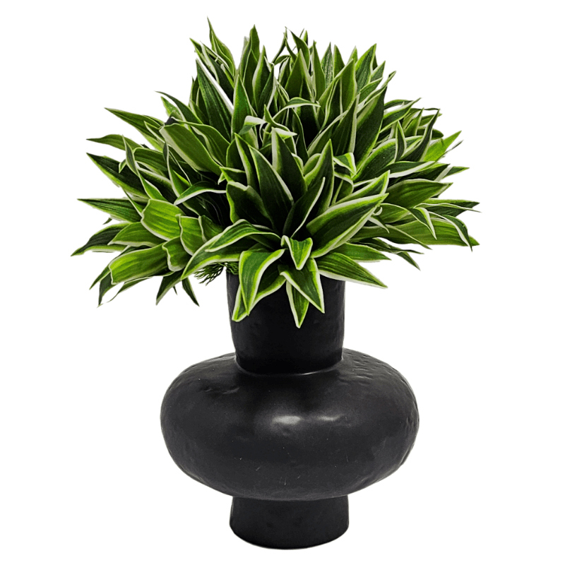 Tradescantia Bush with Moss in Vase. FH: 15" - LDF Silk