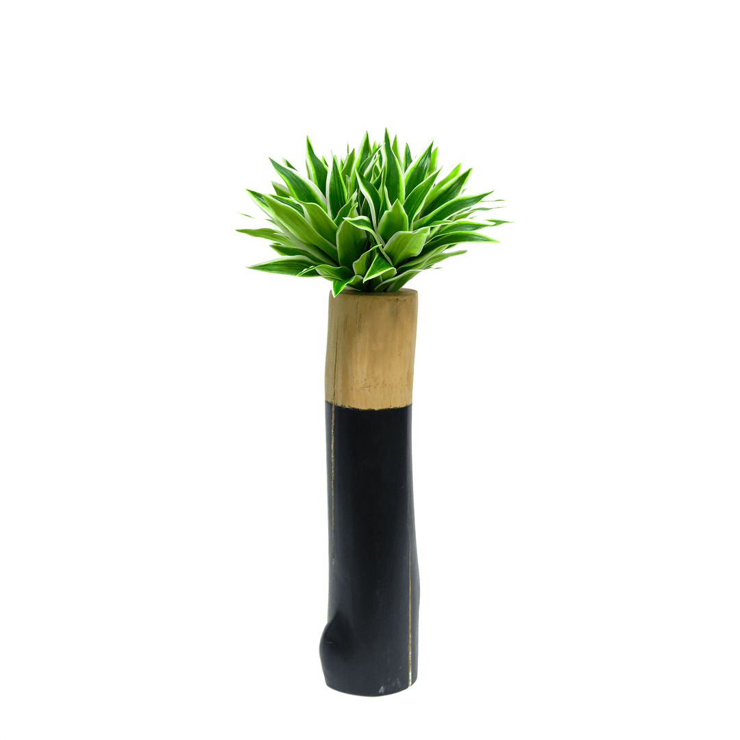 Tradescantia in Slender Wooden Vase 19"H - LDF Silk