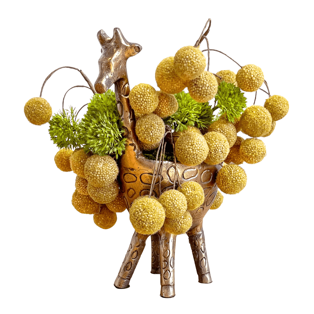 Yarrow in Giraffe Planter - LDF SilkFlorals