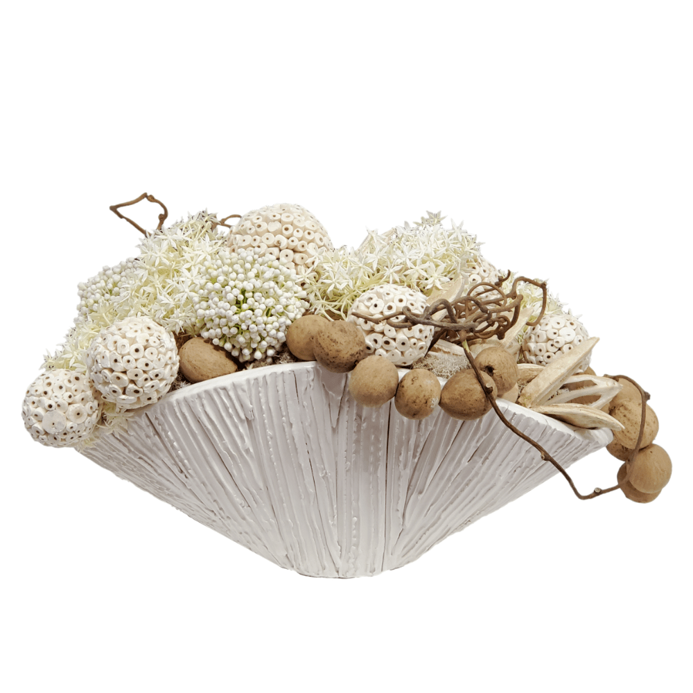 Allium, Kiwi, Dried Pod Garland and Spheres in Ceramic 13"H - LDF Silk