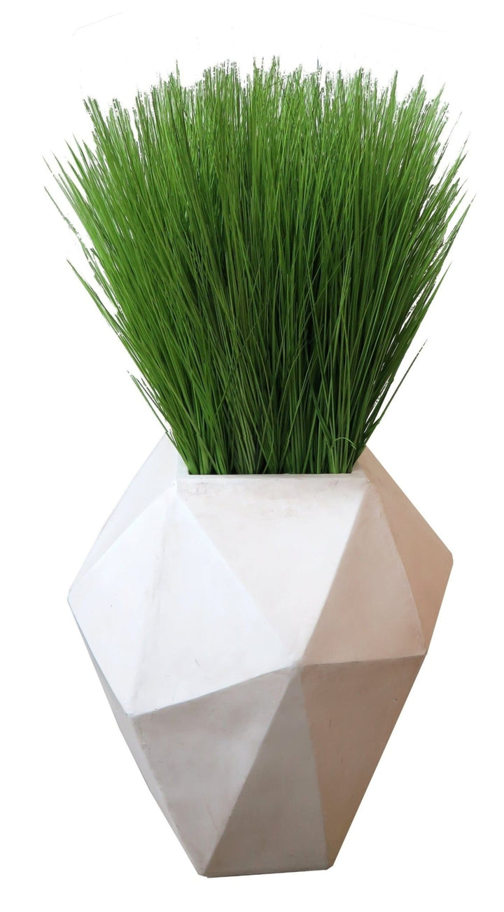 Bright PVC Grass in Geometric Planter - LDF Silkplants